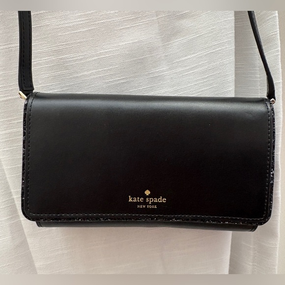 kate spade Handbags - Kate Spade Black Crossbody Bag with glitter edging